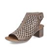 Rieker Diamante Stud Block Heel Sandal - Beige
